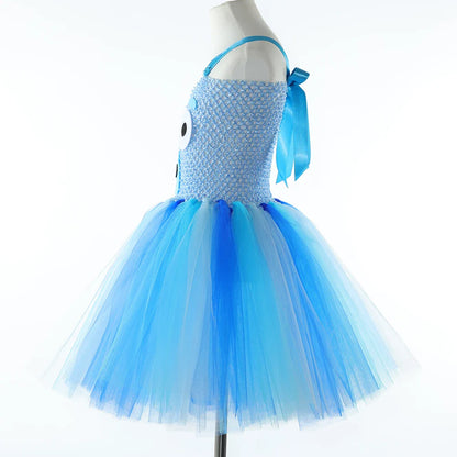 Costume Bingo Bluey pour filles, robe tutu chien de berger de dessin animé, costumes d'animaux chien chiot pour enfants, tout-petits, fête d'Halloween