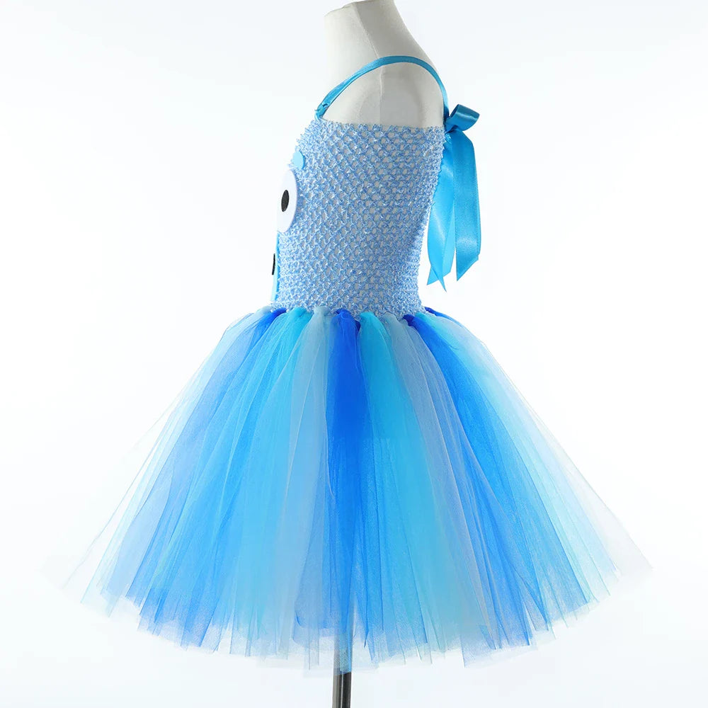 Costume Bingo Bluey pour filles, robe tutu chien de berger de dessin animé, costumes d'animaux chien chiot pour enfants, tout-petits, fête d'Halloween