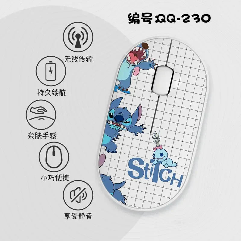 Lilo & Stitch Exquisite and Compact Bluetooth 5.0 Wireless Mouse Office Laptop Tablet Portable Silent True Wireless Mouse