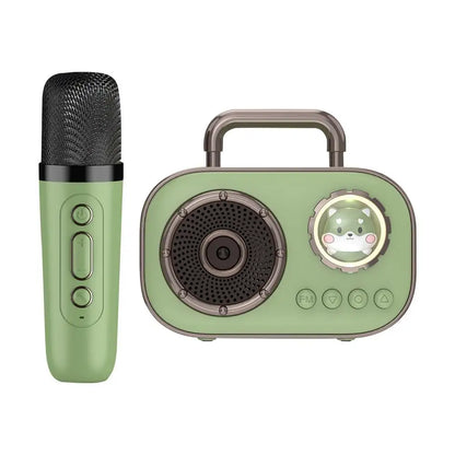 Kids Karaoke Machine Mini Wireless Karaoke Machine With Microphone Long Battery Life Rechargeable Audio Supplies With Dual Mic