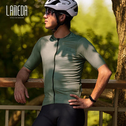 Lameda vêtements de cyclisme été hommes à manches courtes séchage rapide respirant maillot de cyclisme Shorts de cyclisme ensemble de sangles pour hommes