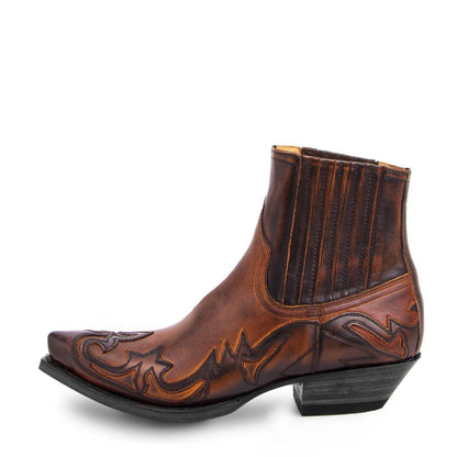 New Men's Boots Handmade Wedge Ankle Boots for Men Western Cowboy Boots Unisex Men's Leather Shoes Hard-Wearing Roman Shoes
