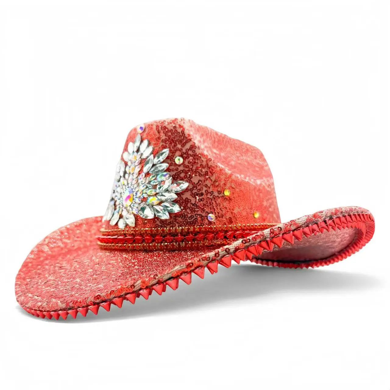 HongLuan Western rouge luxe Cowboy chapeau strass femme pour Cowgirl Costume, Cowboy chapeaux femmes et Cowboy accessoires pour homme