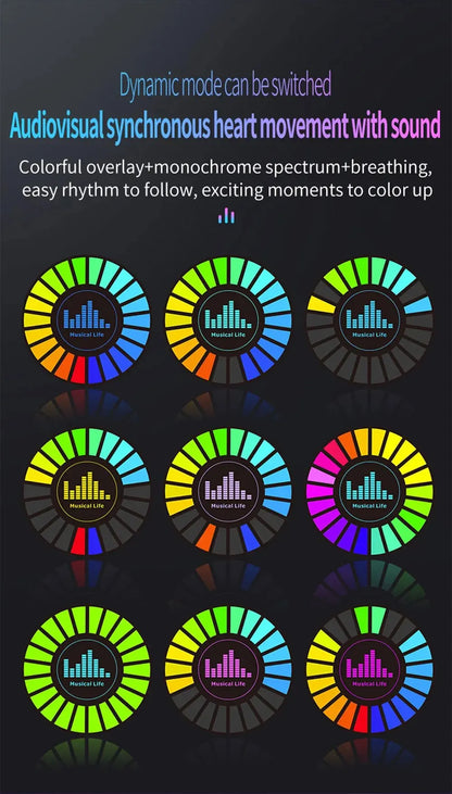 Led Music Sound Control Pickup Light Rhythm Lamp RGB Car Ambient Light Adjustabl Automotivo Strip For Automobiles Family Party