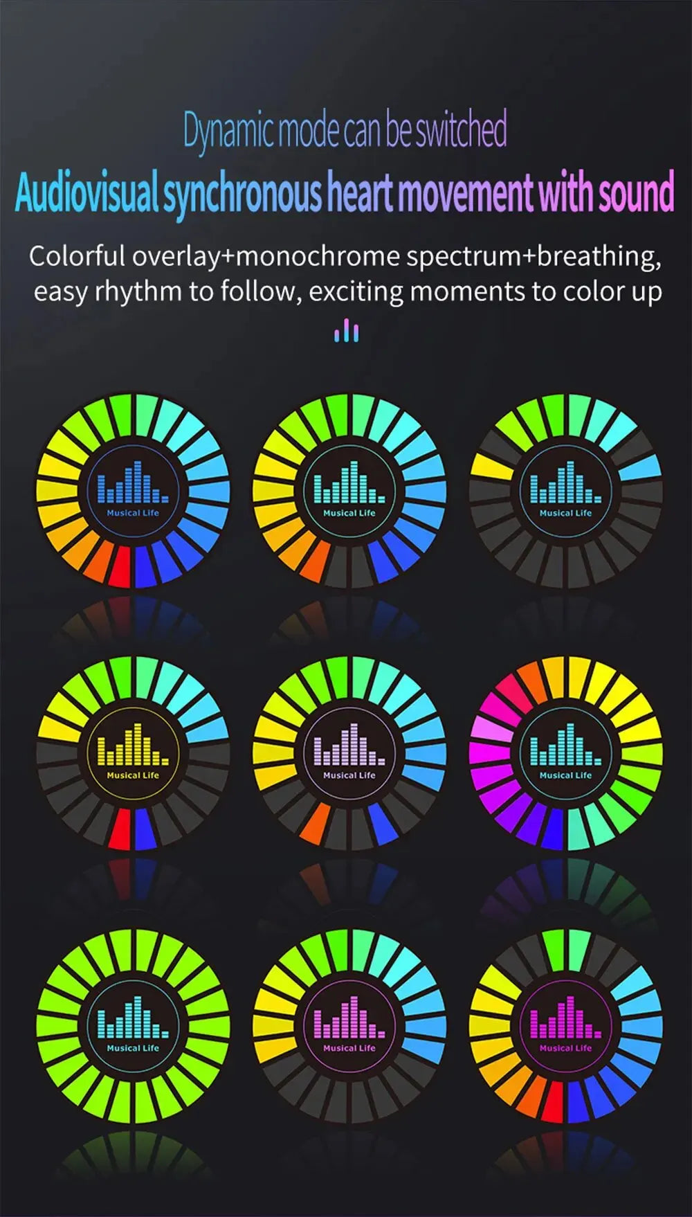 Led Music Sound Control Pickup Light Rhythm Lamp RGB Car Ambient Light Adjustabl Automotivo Strip For Automobiles Family Party