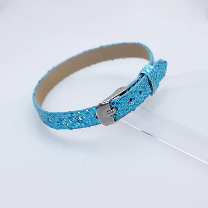 Bracelet à paillettes scintillantes, 8mm de largeur, 21cm de longueur, breloques coulissantes, lettres de l'alphabet, bijoux à bricoler soi-même, cadeau pour femmes et enfants