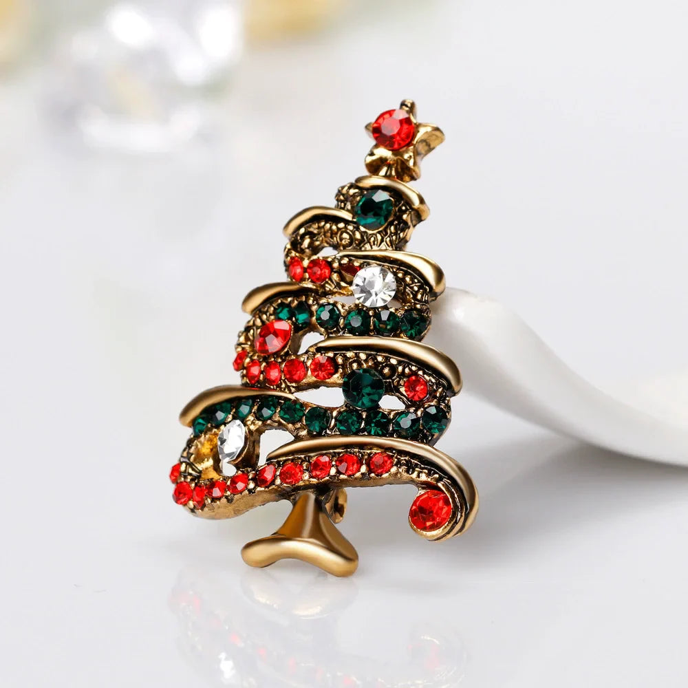 Christmas Brooches for Men and Women, Santa Claus Hat, Gloves, Bells, Socks, Rhinestone Suit, Metal Brooches, Badges, New Year Gift, 2022