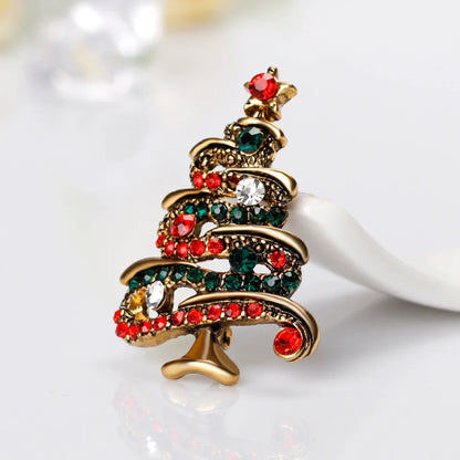 Christmas Brooches for Men and Women, Santa Claus Hat, Gloves, Bells, Socks, Rhinestone Suit, Metal Brooches, Badges, New Year Gift, 2022