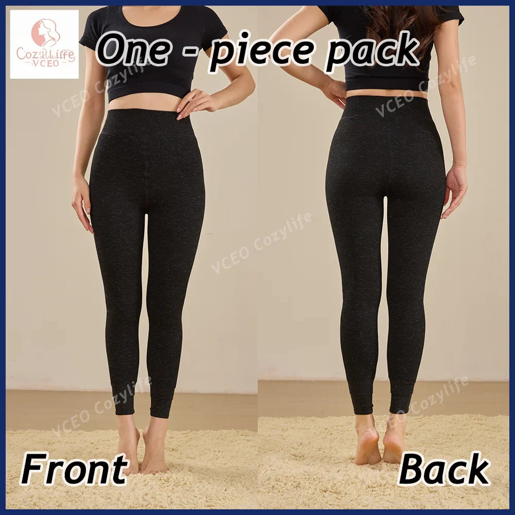 Winter Warm Fleece Lined Leggings Thickened Lounge Pants Extra Warm Heavyweight 300g Plush Fleece Thermal Leggings for Women