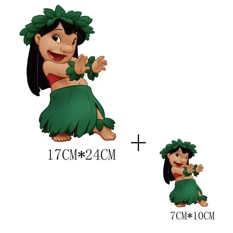 Cute Stitch MINISO Lilo & Stitch Heat Transfer Stickers Iron-on Transfers For Clothing Thermoadhesive Adhesive Patches Kawaii