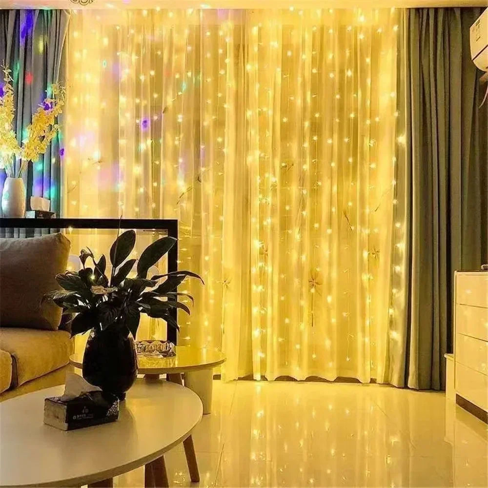 Rideau Lumineux LED USB avec Télécommande, Guirxiété Lumineuse, 8 Modes, 3 m, 6m, Vacances, Mariage, Dégradé, Chambre, Salon, Décor