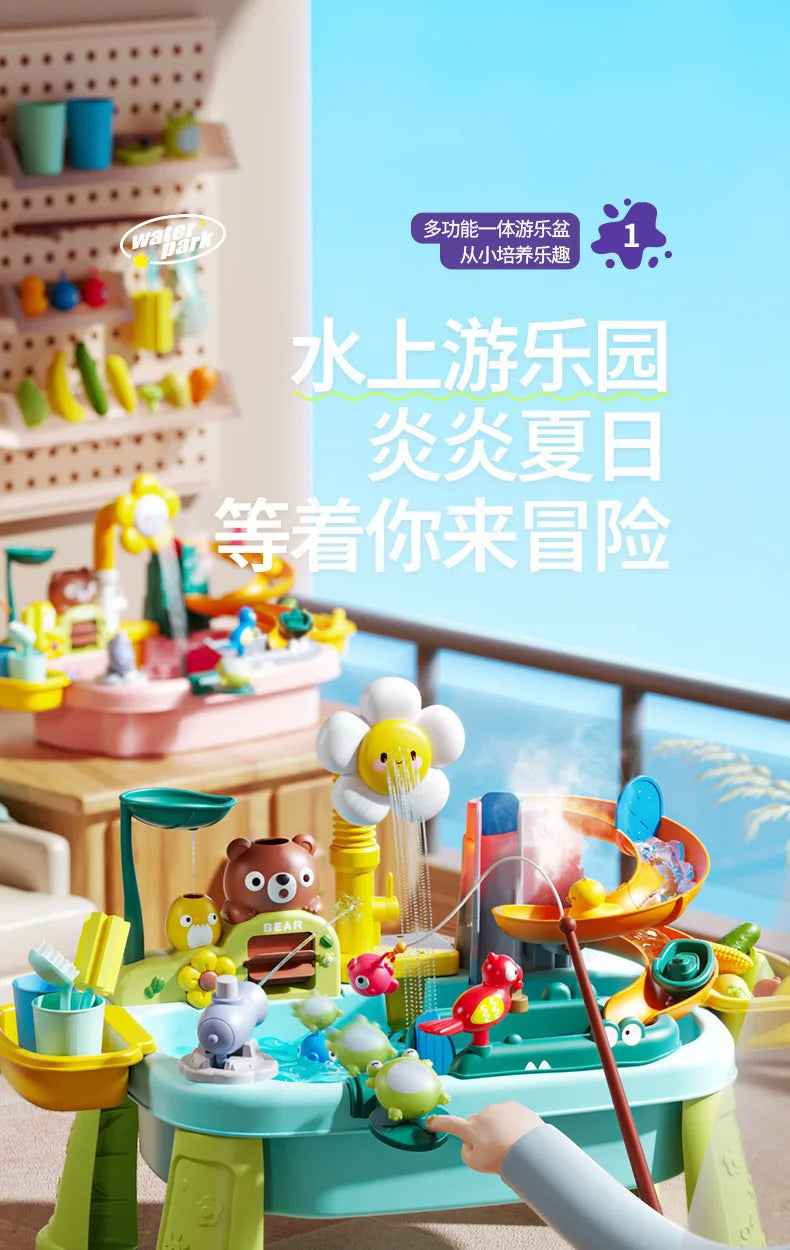 Jouets de cuisine pour enfants électriques amusants jouets de jeu d'eau évier de lavage de vaisselle pêche vaisselle jeu de rôle maison bébé jouet d'éducation précoce