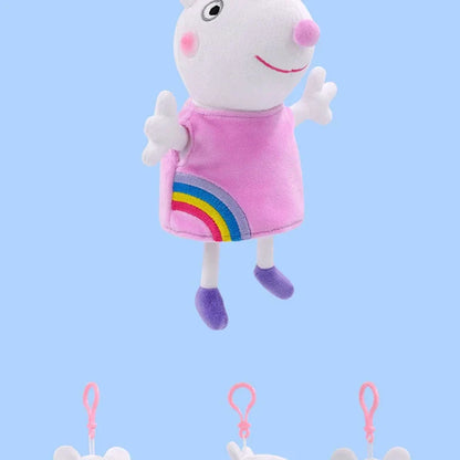 19CM Genuine Peppa Pig George Stuffed Plush Toys High Quality Keyring Hot Cartoon Animal Doll Pendant Children's Birthday Gifts