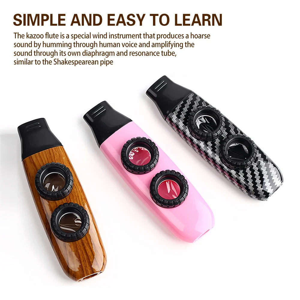 Double Film Kazoo Double trou Kazoo guitare partenaire Kazoo flûte de poche Kazoos pour adultes petits Instruments