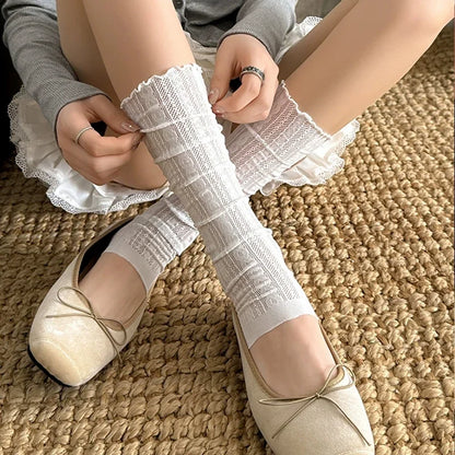 Lace Ballet Style Leggings, Mesh Leg Warmers for Women and Girls, Kawaii Lolita Socks, Boot Cuffs, Thin Summer Socks, Knitted Sleeve Cover