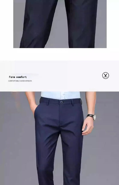 TRAF Autumn And Winter Thick Men's Fashion Comfortable Casual Long Pants Four-Sided Elastic Pants Loose Straight Leg Suit Pants