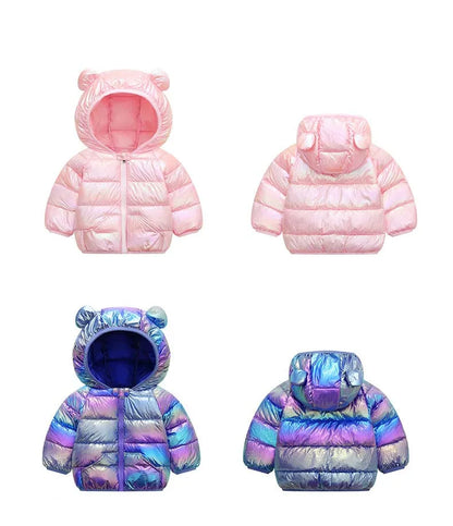 1-6T Hiver Bébé Filles Garçons Vêtements Manteaux Duvet Coton Dessin Animé Capuche Vestes Enfants Combinaison de Ski Salopette Costume de Tout-Petit