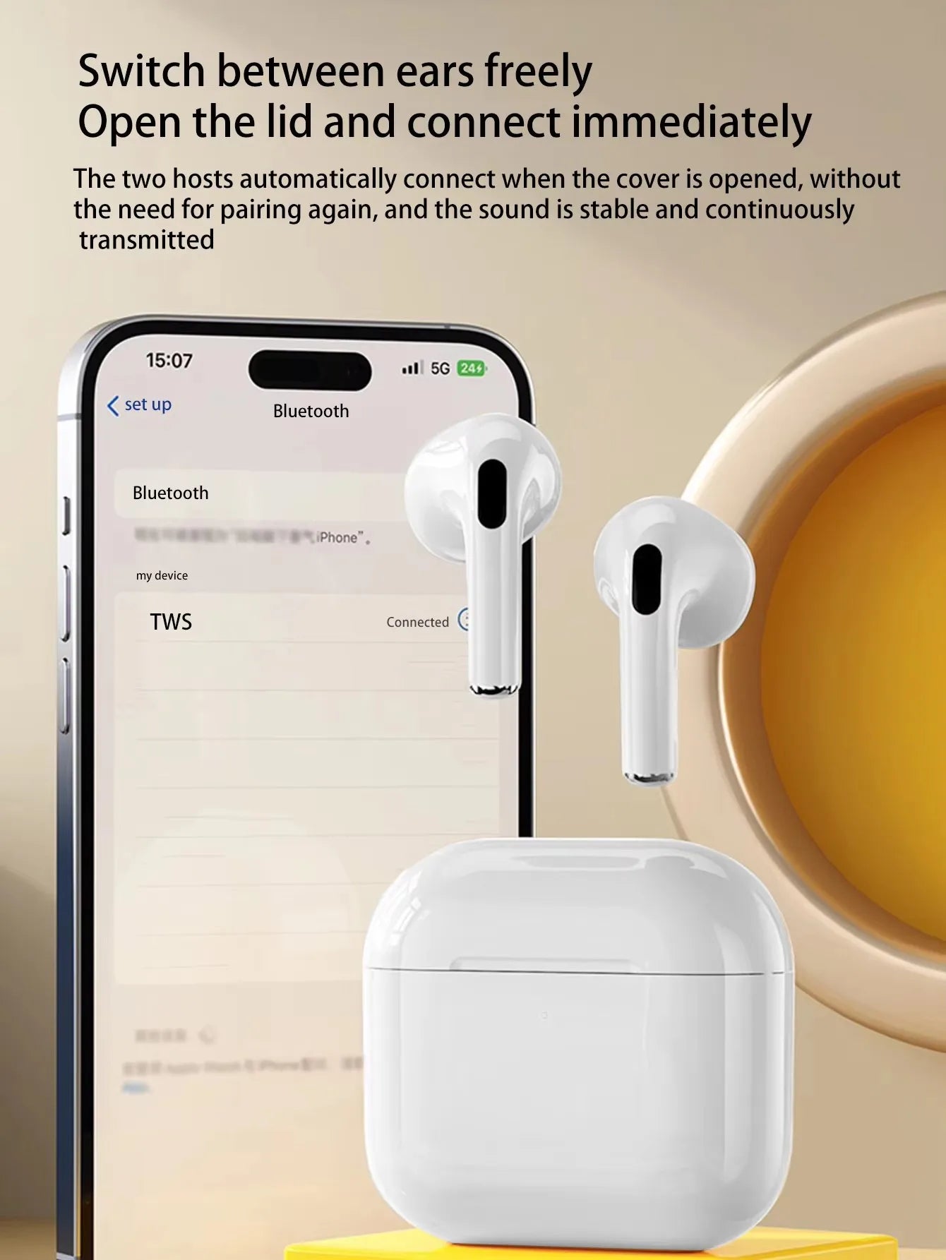 Écouteurs Bluetooth sans fil Air Pro True avec réduction de bruit ANC, casque sans fil de type Pods, pour iPhone et Android