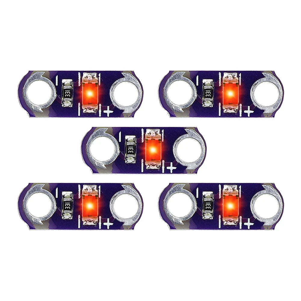 Module LED LilyPad 3V-5V 40mA, 5 pièces, Kit de bricolage, affichage LED Miniature jaune/vert/blanc/bleu/rouge