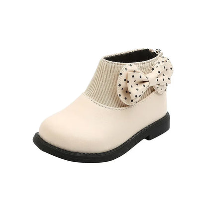 Enfants bottes courtes filles chaussures automne hiver chaud tricoté enfants bottes princesse doux arc enfant en bas âge filles bottes chaussures enfant H11071
