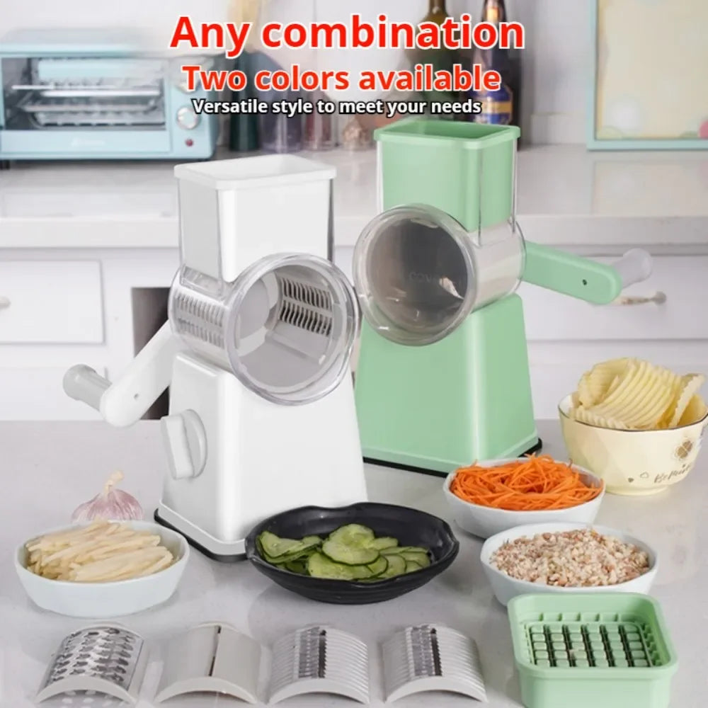 Premium Multi-Purpose Vegetable Chopper - Slices, grinds, chops and julienne fruits without much effort - Includes container,