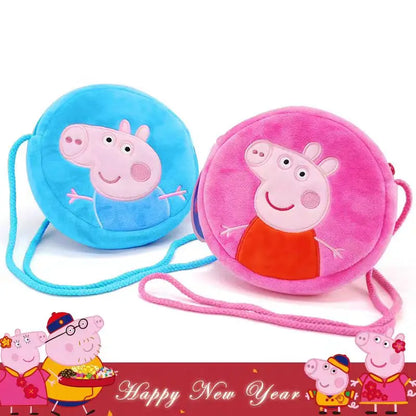 16cm Peppa Pig Kawaii Peluche Rembourrée Sac à Dos Arrondi Jouets George Maternelle Dessin Animé Sac à Bandoulière Porte-Monnaie Cadeau d'Anniversaire Fille