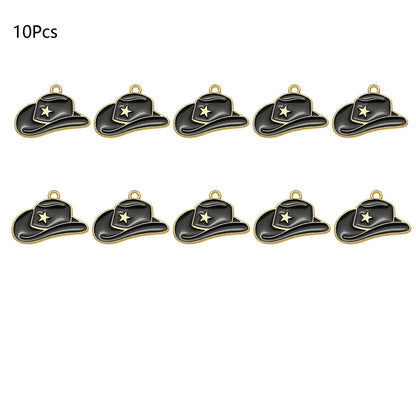 Western Cowboy Pendant DIY Handmade Making Jewelry for Earrings Bracelet Necklace Enamel Cowgirl Hat Boots Charms Accessories