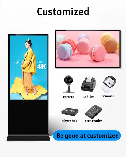 21.5 32 43 pouces centre commercial Android écran tactile interactif affichage de signalisation numérique support de sol Lcd kiosque d'auto-service
