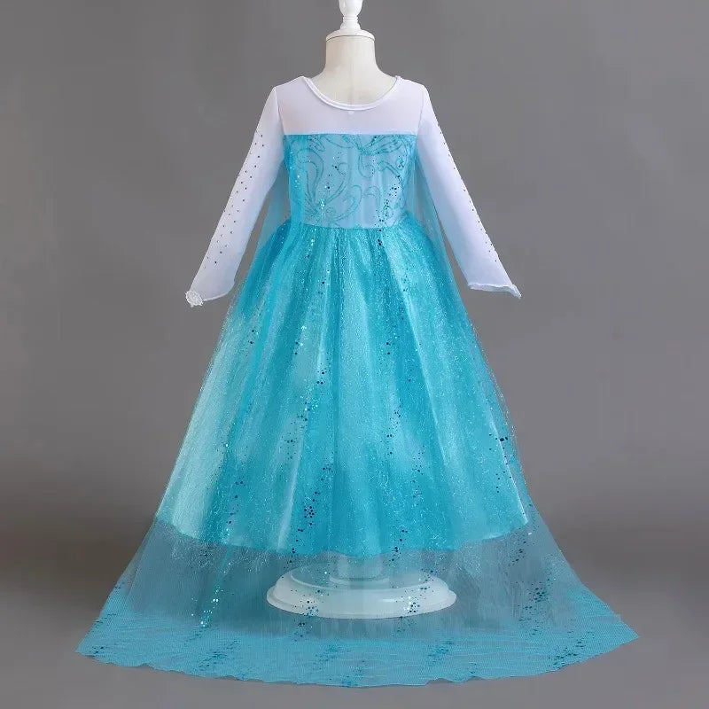 Robe Elsa pour filles de 3 à 10 ans, robe de princesse Elsa pour anniversaire, carnaval, Pâques, Halloween, fête, cosplay, costume pour filles