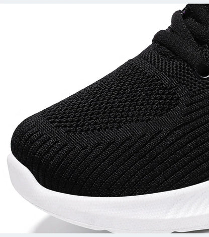 Oulylan Summer Soft Sole Running Shoes Ladies Casual Solid Color Antislip Footwear Outdoor Lace Up Mesh Breathable Sneakers