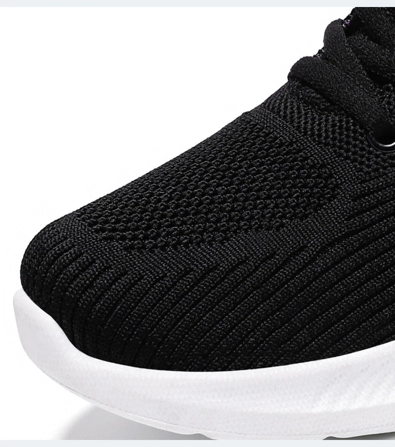 Oulylan Summer Soft Sole Running Shoes Ladies Casual Solid Color Antislip Footwear Outdoor Lace Up Mesh Breathable Sneakers