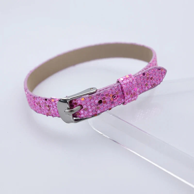Bracelet à paillettes scintillantes, 8mm de largeur, 21cm de longueur, breloques coulissantes, lettres de l'alphabet, bijoux à bricoler soi-même, cadeau pour femmes et enfants