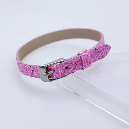 Bracelet à paillettes scintillantes, 8mm de largeur, 21cm de longueur, breloques coulissantes, lettres de l'alphabet, bijoux à bricoler soi-même, cadeau pour femmes et enfants