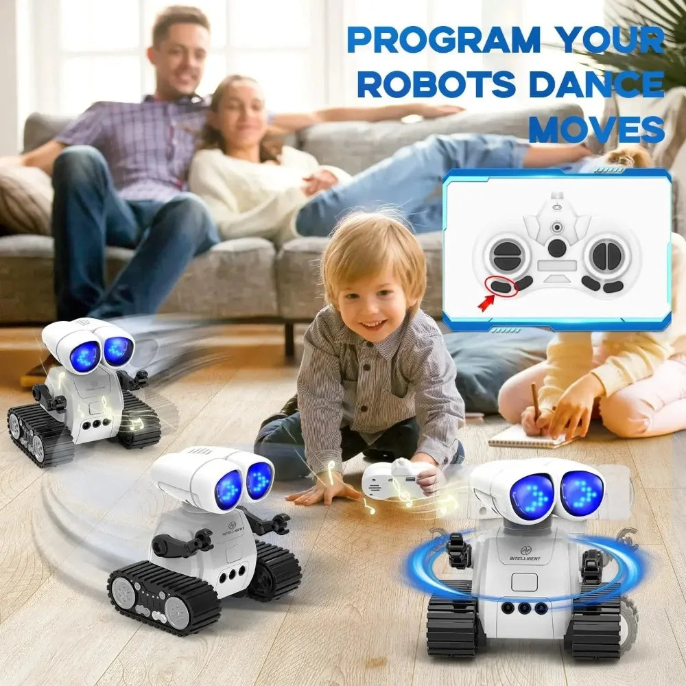 Jouet robot télécommandé Rechargeable avec musique, yeux LED, talkie-walkie, jouet robot pour enfants, robot RC pour enfants