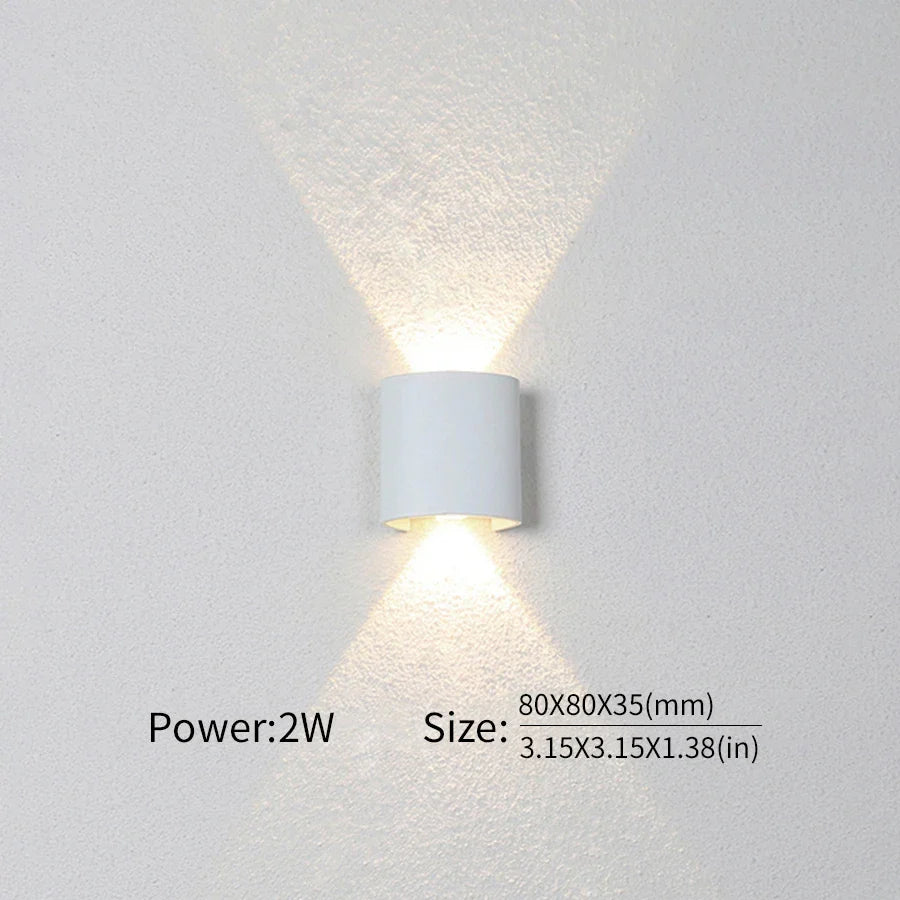 Mur LED lumière extérieure intérieure 2W 4W 6W 8W 10W AC85-265V haut vers le bas blanc noir lumière moderne pour maison jardin chambre couloir