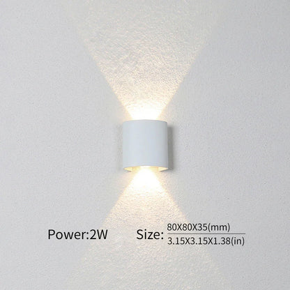 Mur LED lumière extérieure intérieure 2W 4W 6W 8W 10W AC85-265V haut vers le bas blanc noir lumière moderne pour maison jardin chambre couloir
