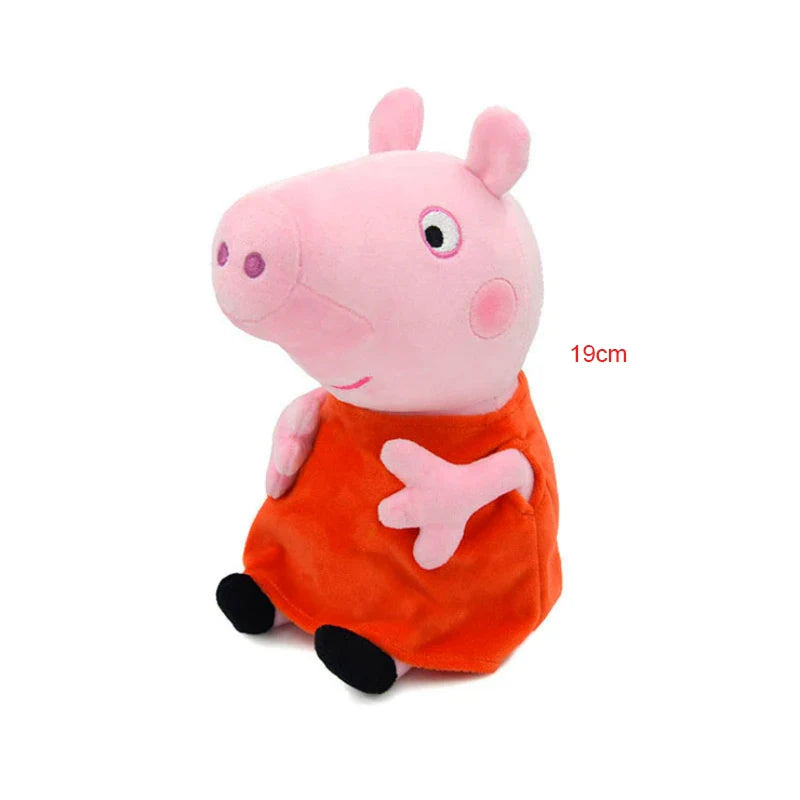 19CM Peppa Pig George Dad Mom Quality Best-selling Children's Cartoon Stuffed Doll Gift Toy Pigs Home Children's Room Decoration