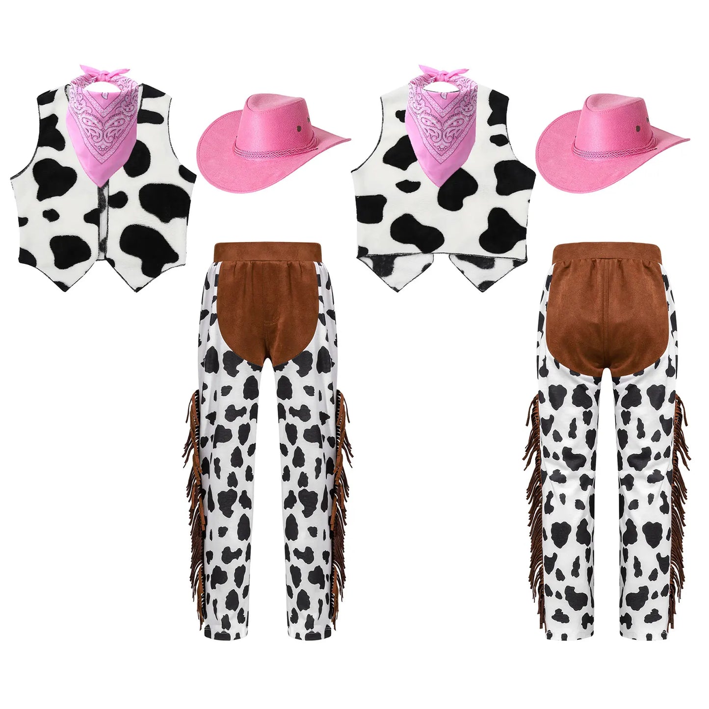 Costume de Cowboy Occidental pour Enfant, Déguisement de Cowgirl, Jeu, Interface West, ixd'Halloween, Cosplay, Ensembles de 4 Pièces, Performance sur Scène Trempée