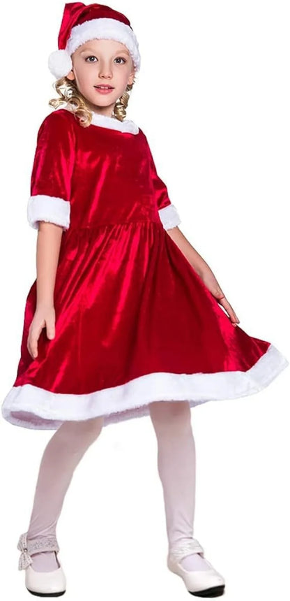 New Fashion Women Half Sleeve Solid Popular Ladies Santa Claus Xmas Theme Costume Cosplay Outfit Waistbelt Fancy Christmas Dress