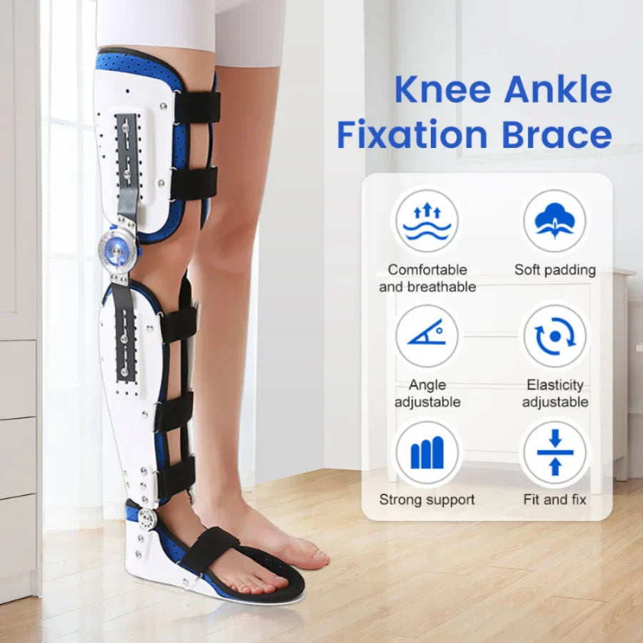 Orthèse de pied réglable pour le rinçage du genou, orthèse des membres inférieurs, protecteur de fracture, soutien des articulations des jambes, soins génitaux ligamentaires