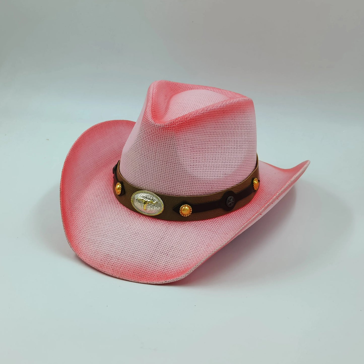 Hand-painted Western Cowboy hat Bronze green hat for men women Large Brim stiff straw hat summer sombrero vaquero hombreковбойс