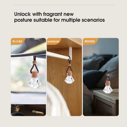 Auto Aromatherapy Bottle Car Air Freshener Ornament Hanging Glass Bottle Fragrance Bottle Auto Perfume Decoration