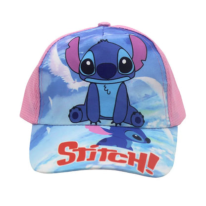 2025 new Stitch printed children's grid baseball cap, children's duckbill cap, outdoor travel sun hat