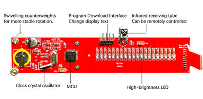 POV – Kit d'affichage LED rotatif tridimensionnel, électronique, bricolage, pratique de soudage, microcontrôleur, horloge, pièces amples