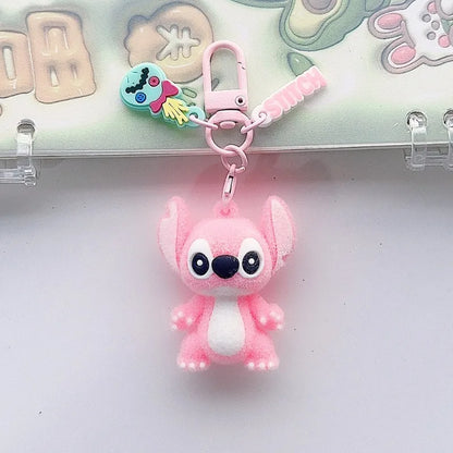 Mignon porte-clés Stitch dessin animé animation dessin animé entourant Stitch flocage sac à dos porte-clés pendentif accessoires kawaii en gros