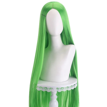 40 inch colored anime long straight center split bangs women's synthetic wig suitable for holiday parties, Halloween ball role-p