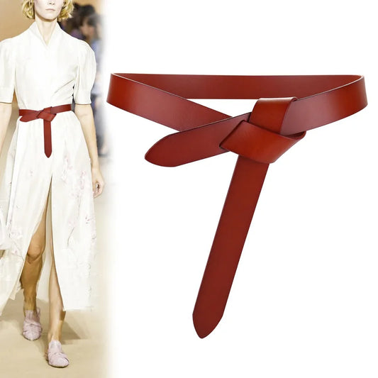 Ceinture en cuir de vache pour femmes, accessoires de robe à bretelles nouées en cuir véritable souple, gothique rétro de luxe de styliste, Corset pour femmes