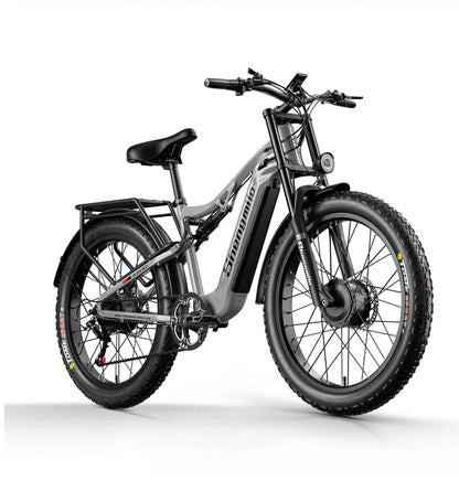 Shengmilo S600 gros pneu vélo électrique 2000W avec deux moteurs 48V17.5AH batterie 26 pouces e vélo adulte, vélo électrique de montagne