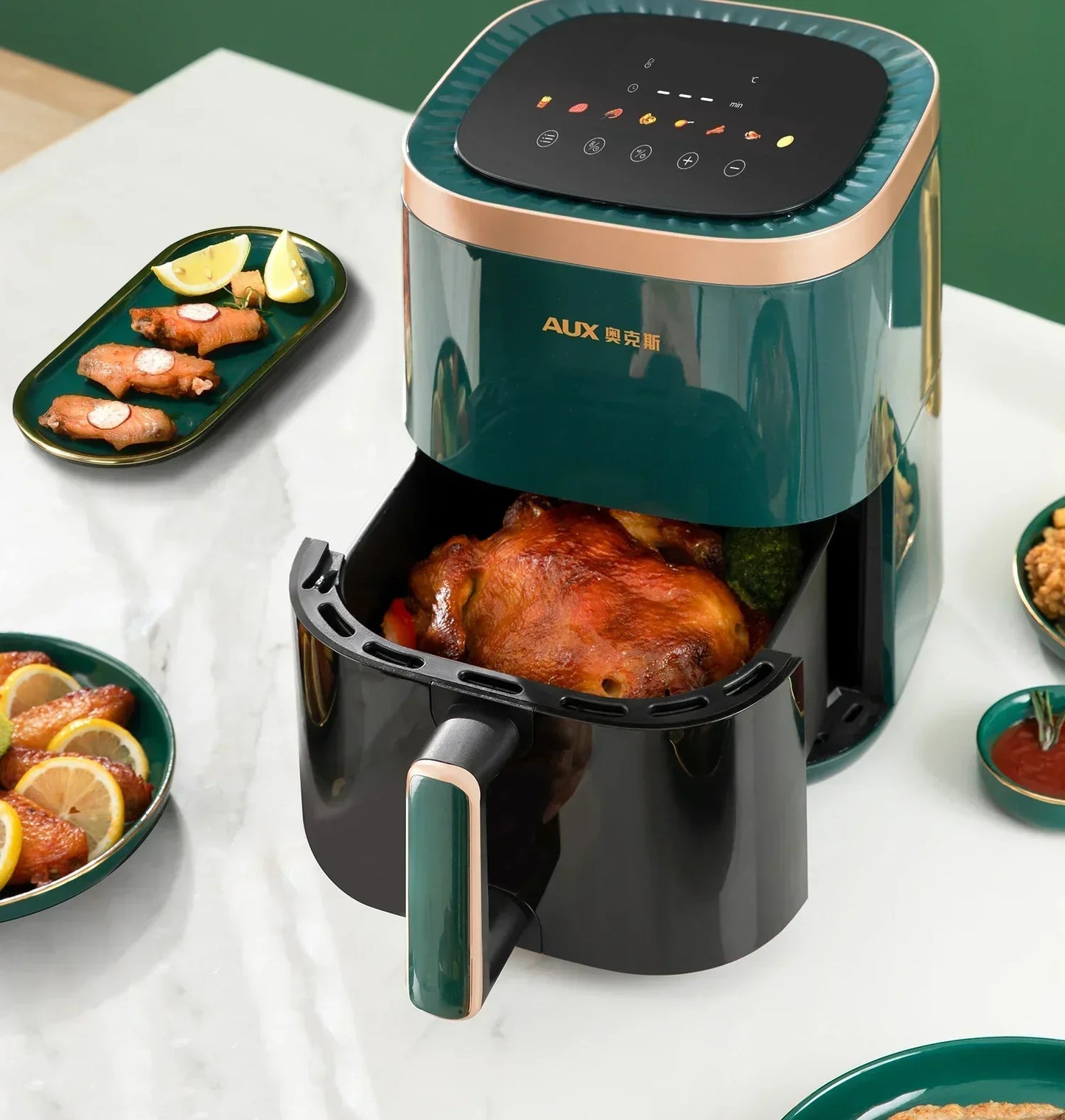 220V AUX Air Fryer and Oven Combo: Multifunctional, Fully Automatic, No Oil Technology, Easy-to-clean AB