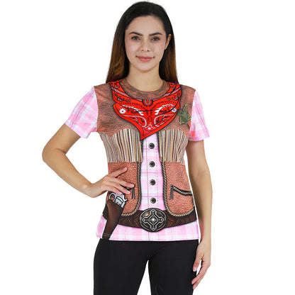 Femmes Cowgirl Western Rodeo chemise dame 3D imprimé faux Paisley Bandana graphique sauvage ouest thème fête pays Concert Simple t-shirt
